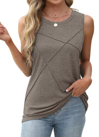 WIHOLL Summer Tank Tops for Women Loose Fit Crew Neck Casual Sleeveless Tops 2025 Trendy - 7DAY'S