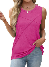 WIHOLL Summer Tank Tops for Women Loose Fit Crew Neck Casual Sleeveless Tops 2025 Trendy - 7DAY'S