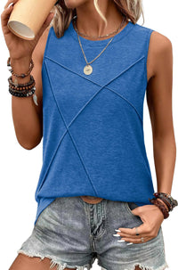 WIHOLL Summer Tank Tops for Women Loose Fit Crew Neck Casual Sleeveless Tops 2025 Trendy - 7DAY'S
