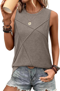 WIHOLL Summer Tank Tops for Women Loose Fit Crew Neck Casual Sleeveless Tops 2025 Trendy - 7DAY'S