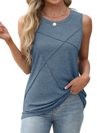 WIHOLL Summer Tank Tops for Women Loose Fit Crew Neck Casual Sleeveless Tops 2025 Trendy - 7DAY'S