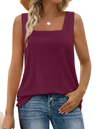 WIHOLL Tank Tops for Women Summer Outfits 2025 Square Neck Casual Shirts Blouses - 7DAY'S