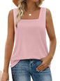 WIHOLL Tank Tops for Women Summer Outfits 2025 Square Neck Casual Shirts Blouses - 7DAY'S