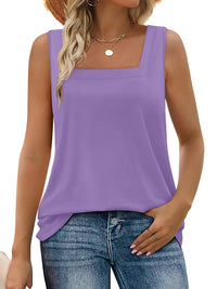 WIHOLL Tank Tops for Women Summer Outfits 2025 Square Neck Casual Shirts Blouses - 7DAY'S