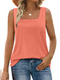 WIHOLL Tank Tops for Women Summer Outfits 2025 Square Neck Casual Shirts Blouses - 7DAY'S