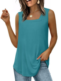 WIHOLL Tank Tops for Women Summer Outfits 2025 Square Neck Casual Shirts Blouses - 7DAY'S