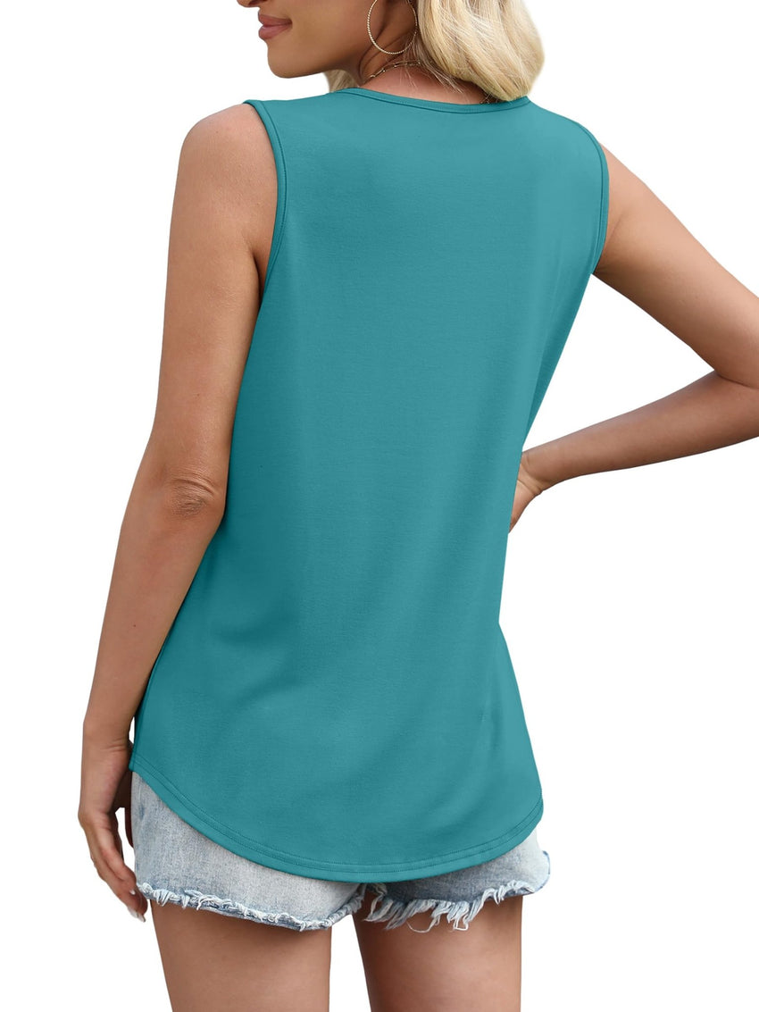 WIHOLL Tank Tops for Women Summer Outfits 2025 Square Neck Casual Shirts Blouses - 7DAY'S