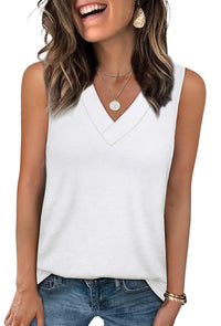 WIHOLL Tank Tops for Women Summer V Neck T Shirts Trendy Sleeveless Basic Tee Loose Fit 2025 Fashion - 7DAY'S