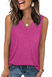 WIHOLL Tank Tops for Women Summer V Neck T Shirts Trendy Sleeveless Basic Tee Loose Fit 2025 Fashion - 7DAY'S