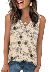 WIHOLL Tank Tops for Women Summer V Neck T Shirts Trendy Sleeveless Basic Tee Loose Fit 2025 Fashion - 7DAY'S
