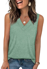 WIHOLL Tank Tops for Women Summer V Neck T Shirts Trendy Sleeveless Basic Tee Loose Fit 2025 Fashion - 7DAY'S