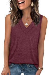 WIHOLL Tank Tops for Women Summer V Neck T Shirts Trendy Sleeveless Basic Tee Loose Fit 2025 Fashion - 7DAY'S
