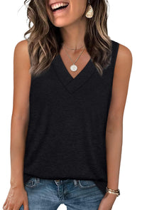 WIHOLL Tank Tops for Women Summer V Neck T Shirts Trendy Sleeveless Basic Tee Loose Fit 2025 Fashion - 7DAY'S