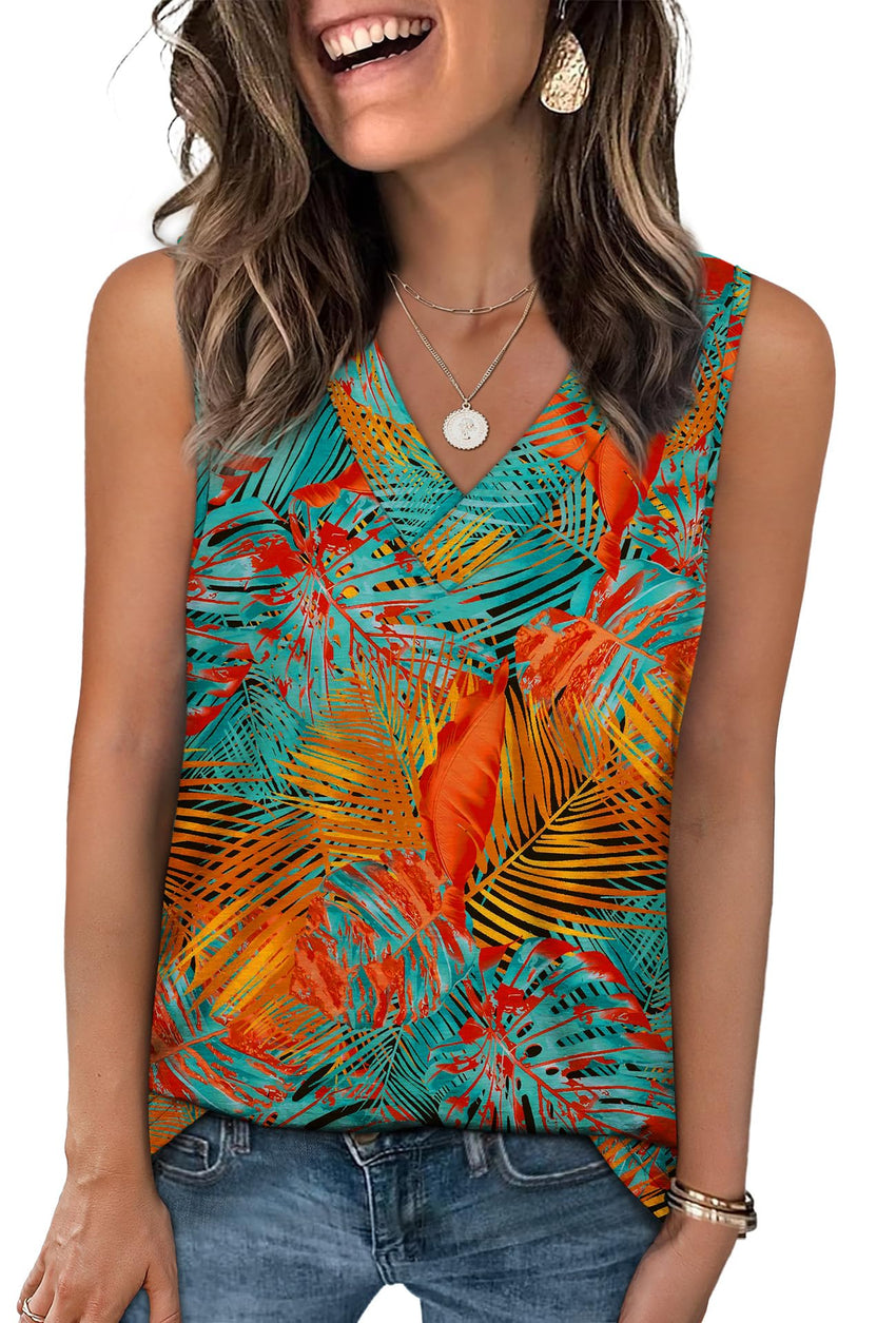 WIHOLL Tank Tops for Women Summer V Neck T Shirts Trendy Sleeveless Basic Tee Loose Fit 2025 Fashion - 7DAY'S