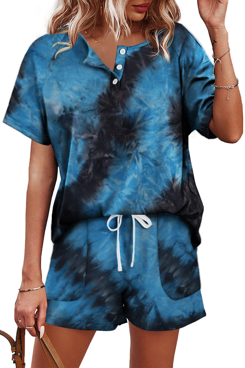 WIHOLL Two Piece Outfits for Women Lounge Sets Button Down Top and Shorts Set Sweatsuits with Pockets - 7DAY'S