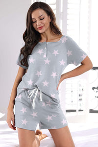 WIHOLL Two Piece Outfits for Women Lounge Sets Button Down Top and Shorts Set Sweatsuits with Pockets - 7DAY'S