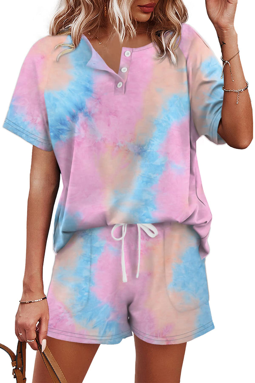 WIHOLL Two Piece Outfits for Women Lounge Sets Button Down Top and Shorts Set Sweatsuits with Pockets - 7DAY'S