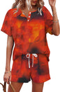 WIHOLL Two Piece Outfits for Women Lounge Sets Button Down Top and Shorts Set Sweatsuits with Pockets - 7DAY'S