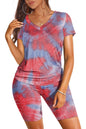 WIHOLL Two Piece Outfits for Women Short Sleeve V Neck Biker Shorts Set - 7DAY'S