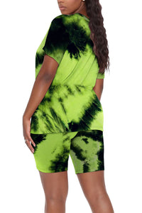 WIHOLL Two Piece Outfits for Women Short Sleeve V Neck Biker Shorts Set - 7DAY'S