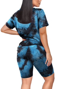 WIHOLL Two Piece Outfits for Women Short Sleeve V Neck Biker Shorts Set - 7DAY'S