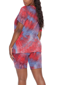 WIHOLL Two Piece Outfits for Women Short Sleeve V Neck Biker Shorts Set - 7DAY'S