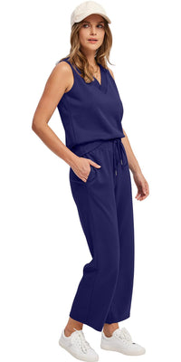 WIHOLL Two Piece Sets for Women Summer Outfits Matching Lounge Sets Wide Leg Crop Pants Vacation Travel - 7DAY'S