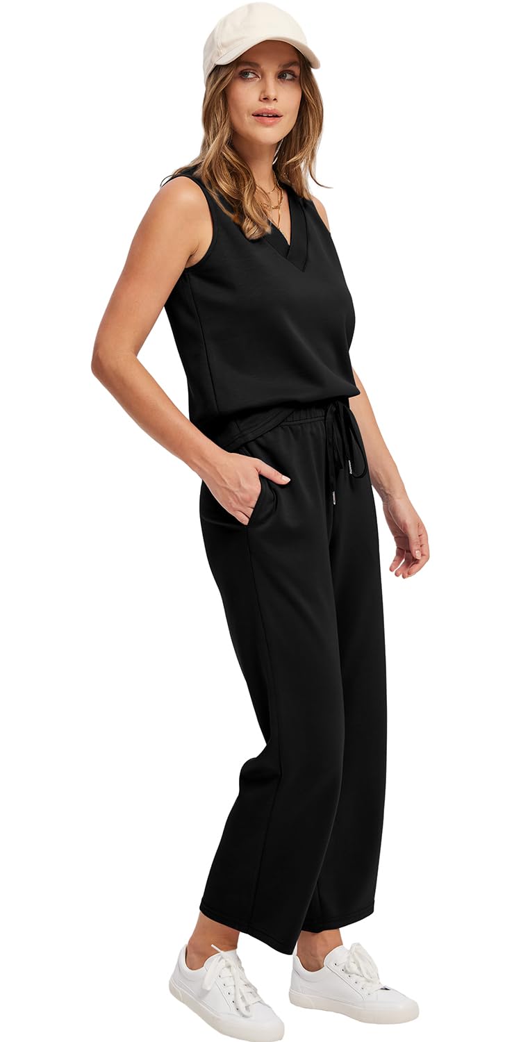 WIHOLL Two Piece Sets for Women Summer Outfits Matching Lounge Sets Wide Leg Crop Pants Vacation Travel - 7DAY'S