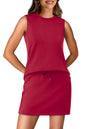 WIHOLL Two Piece Skirt Sets for Women Summer Vacation Outfits Tennis Skirt Crew Neck Top Versatile Lounge Sets - 7DAY'S