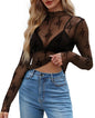 WIHOLL Womens Mesh Sheer Tops Sexy Crew Neck Summer Loose FIt Party Clubwear Shirts - 7DAY'S