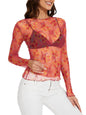 WIHOLL Womens Mesh Sheer Tops Sexy Crew Neck Summer Loose FIt Party Clubwear Shirts - 7DAY'S