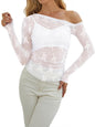 WIHOLL Womens Mesh Sheer Tops Sexy Crew Neck Summer Loose FIt Party Clubwear Shirts - 7DAY'S