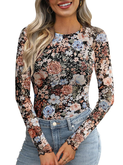 WIHOLL Womens Mesh Sheer Tops Sexy Crew Neck Summer Loose FIt Party Clubwear Shirts - 7DAY'S