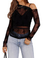 WIHOLL Womens Mesh Sheer Tops Sexy Crew Neck Summer Loose FIt Party Clubwear Shirts - 7DAY'S