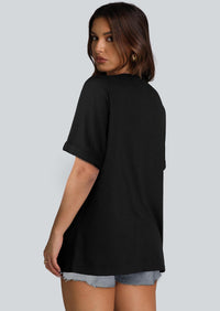 WIHOLL Womens Oversized Tshirts Summer Tops 2025 Short Sleeve V Neck Shirts Outfits Plus Size Clothes - 7DAY'S