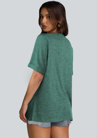 WIHOLL Womens Oversized Tshirts Summer Tops 2025 Short Sleeve V Neck Shirts Outfits Plus Size Clothes - 7DAY'S