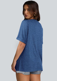WIHOLL Womens Oversized Tshirts Summer Tops 2025 Short Sleeve V Neck Shirts Outfits Plus Size Clothes - 7DAY'S