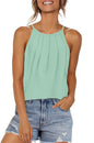 WIHOLL Womens Pleated Tank Tops Spaghetti Strap Camisole Halter Tops Curved Hem Fashion 2025 - 7DAY'S