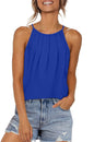 WIHOLL Womens Pleated Tank Tops Spaghetti Strap Camisole Halter Tops Curved Hem Fashion 2025 - 7DAY'S