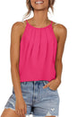 WIHOLL Womens Pleated Tank Tops Spaghetti Strap Camisole Halter Tops Curved Hem Fashion 2025 - 7DAY'S