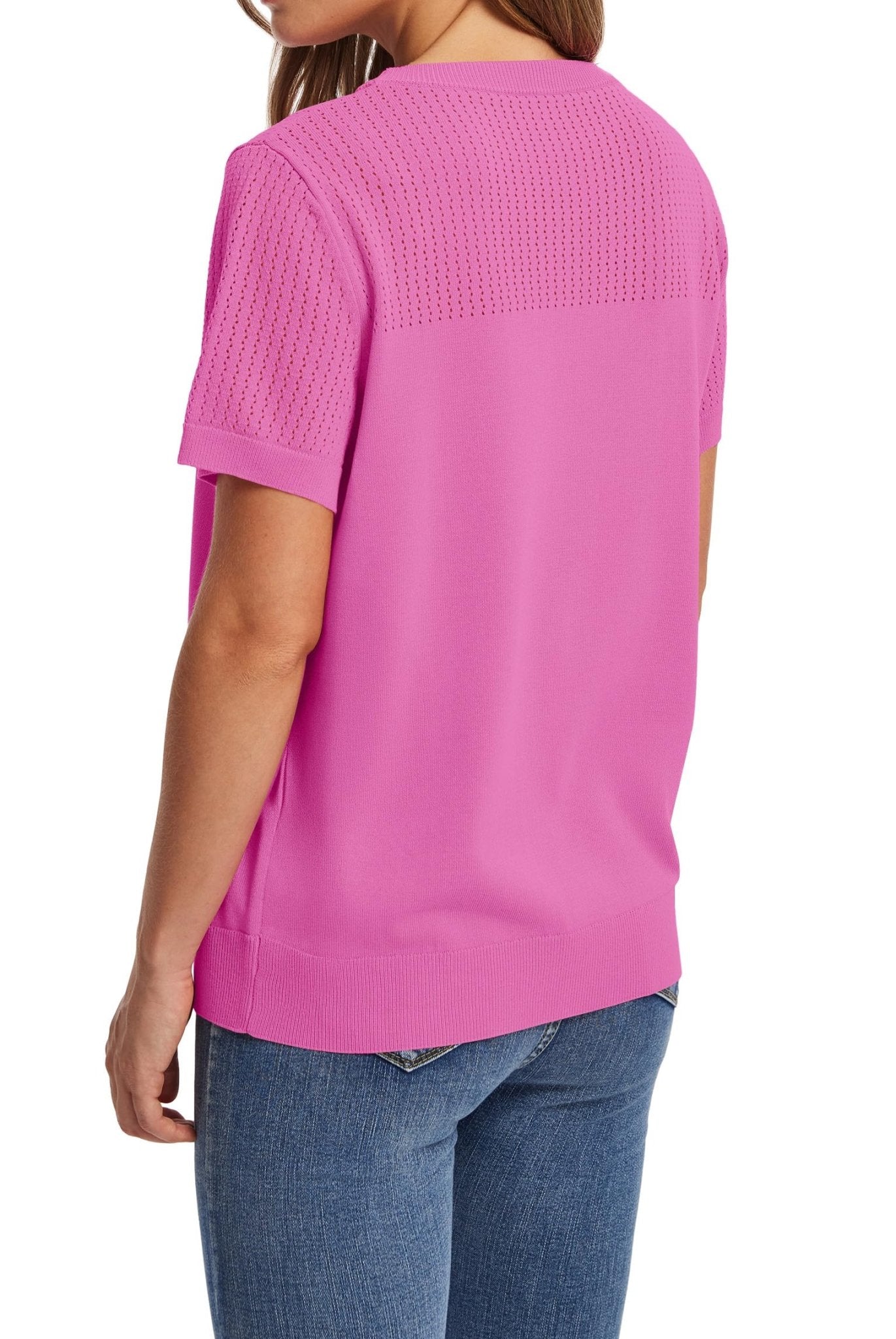 WIHOLL Women’s Short Sleeve Sweater 2025 Spring Summer Tops Pointelle Knit Business Casual Outfits Work Blouses Clothes - 7DAY'S