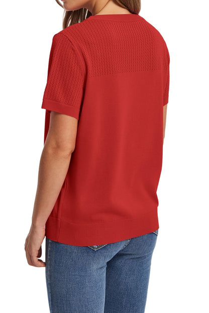 WIHOLL Women’s Short Sleeve Sweater 2025 Spring Summer Tops Pointelle Knit Business Casual Outfits Work Blouses Clothes - 7DAY'S
