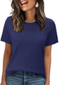 WIHOLL Women’s Short Sleeve Sweater 2025 Spring Summer Tops Pointelle Knit Business Casual Outfits Work Blouses Clothes - 7DAY'S