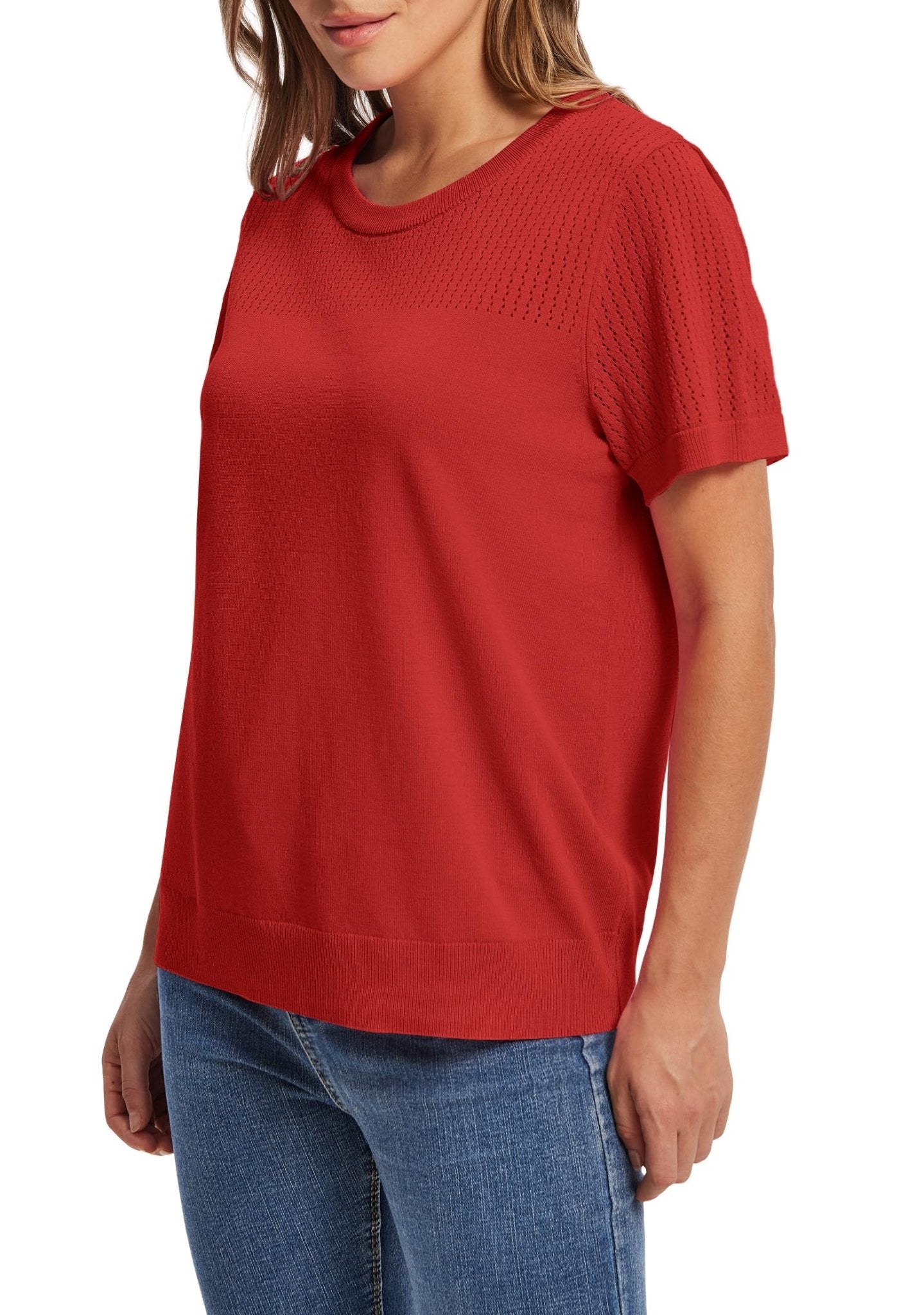WIHOLL Women’s Short Sleeve Sweater 2025 Spring Summer Tops Pointelle Knit Business Casual Outfits Work Blouses Clothes - 7DAY'S