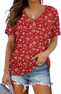 WIHOLL Womens Short Sleeve V Neck Dolman Tops with Side Shirring Loose Fit Shirts - 7DAY'S
