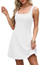 WIHOLL Women's Square Neck A - Line Sleeveless Mini Dress Summer Club Party Little Short Dresses - 7DAY'S