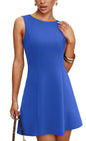 WIHOLL Women's Summer A - Line Sleeveless Boat Neck Mini Dress Club Party Little Short Dresses - 7DAY'S