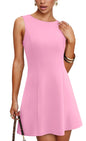 WIHOLL Women's Summer A - Line Sleeveless Boat Neck Mini Dress Club Party Little Short Dresses - 7DAY'S