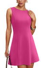 WIHOLL Women's Summer A - Line Sleeveless Boat Neck Mini Dress Club Party Little Short Dresses - 7DAY'S