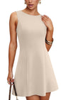 WIHOLL Women's Summer A - Line Sleeveless Boat Neck Mini Dress Club Party Little Short Dresses - 7DAY'S